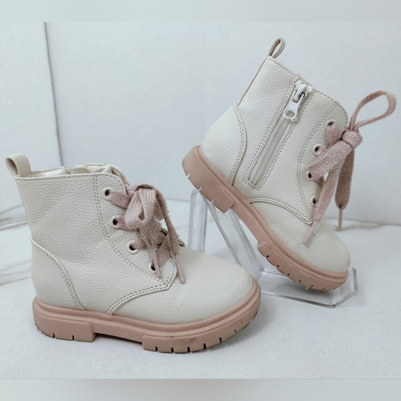 Cat & Jack Toddler Girls' Amaya Lace Up Side Zip Boots, Sz 9 - Picture 7 of 11